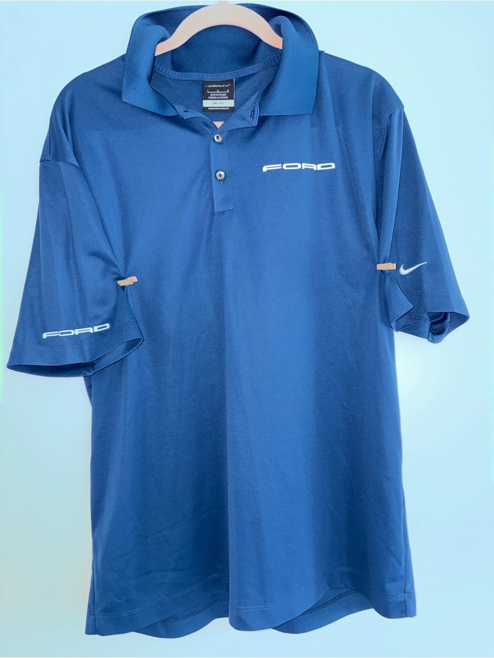 Nike Ford Men’s Royal Blue Polo Shirt: Dri Fit
